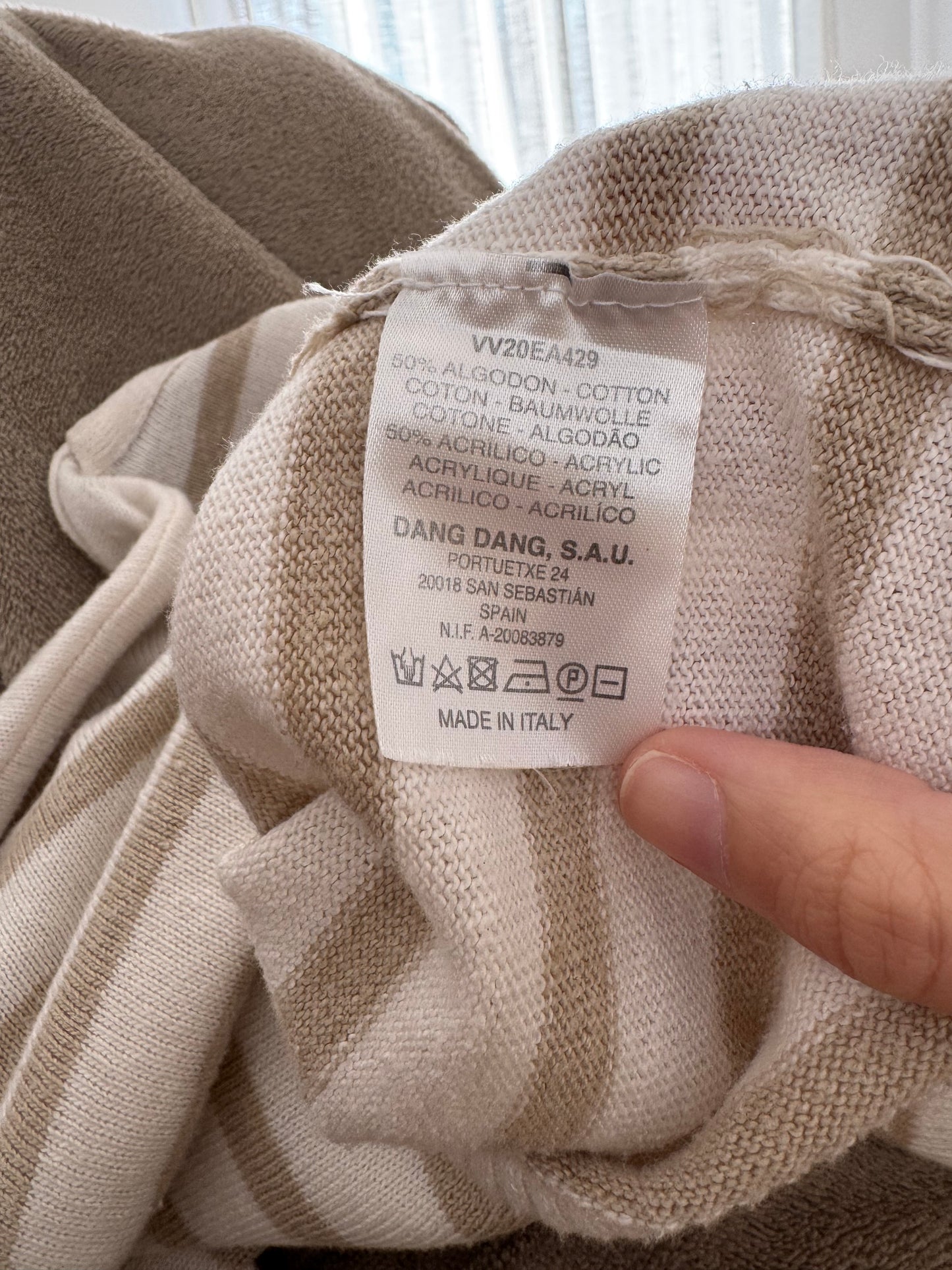 Pull à rayures beige