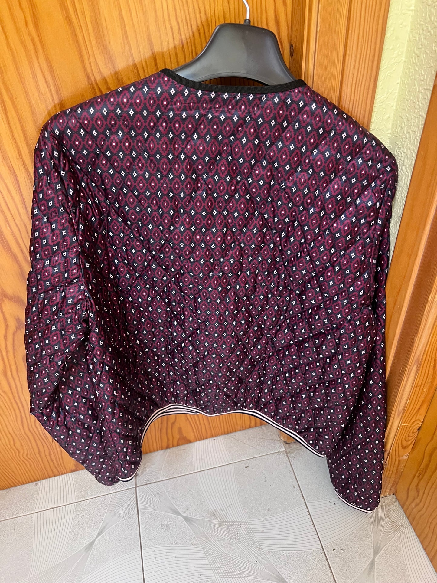 Burgundy bomber jacket