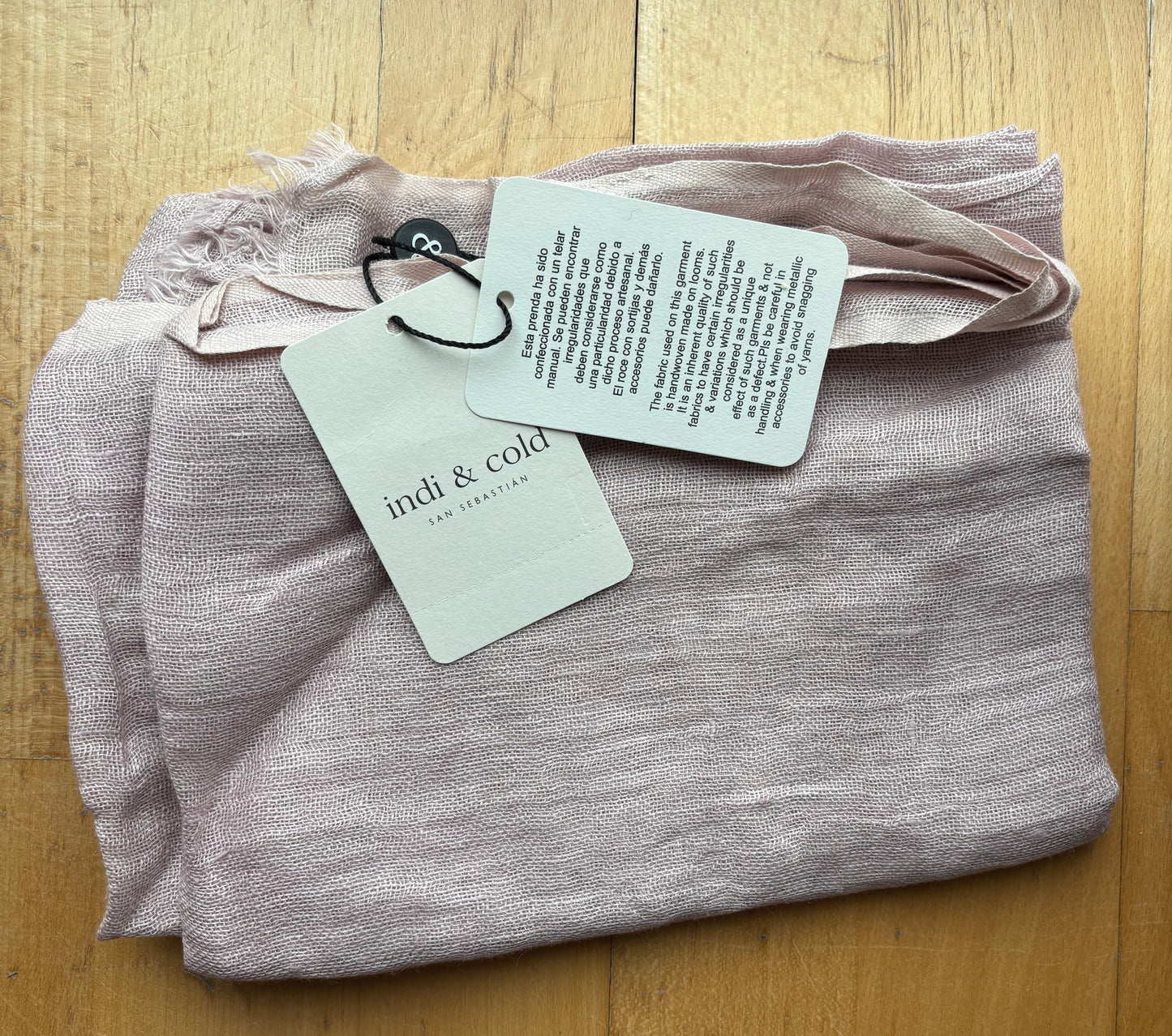 Foulard de lino malva nuevo