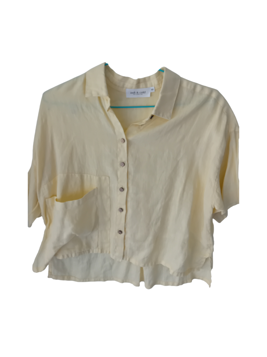 Camisa lino amarilla