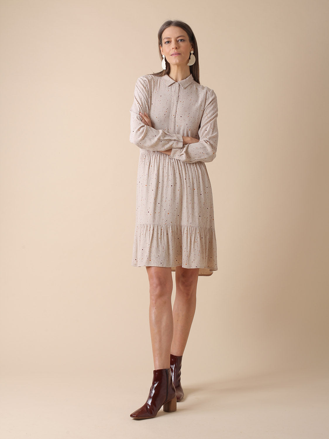 VESTIDO ELOISE EN TOPO MULTICOLOR