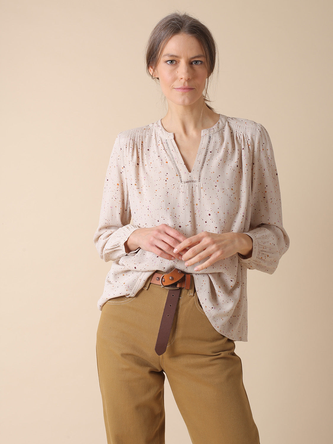 BLUSA KATY EN TOPO MULTICOLOR