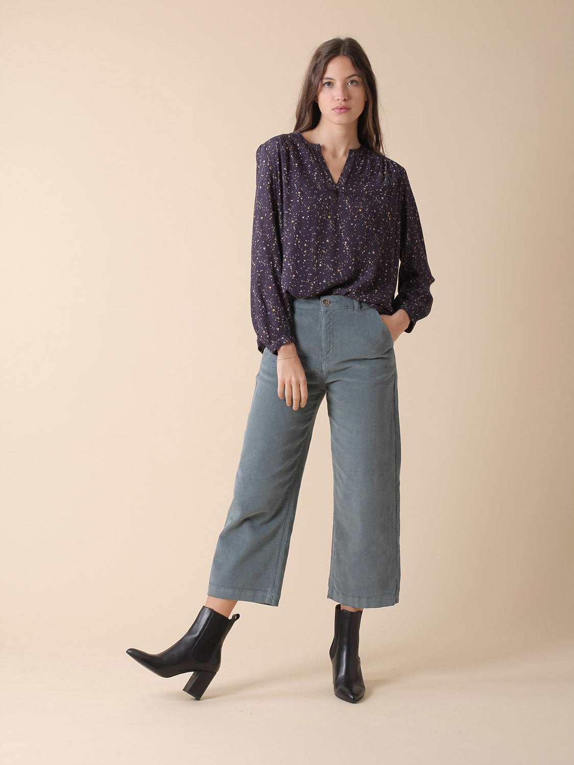 BLUSA KATY EN TOPO MULTICOLOR