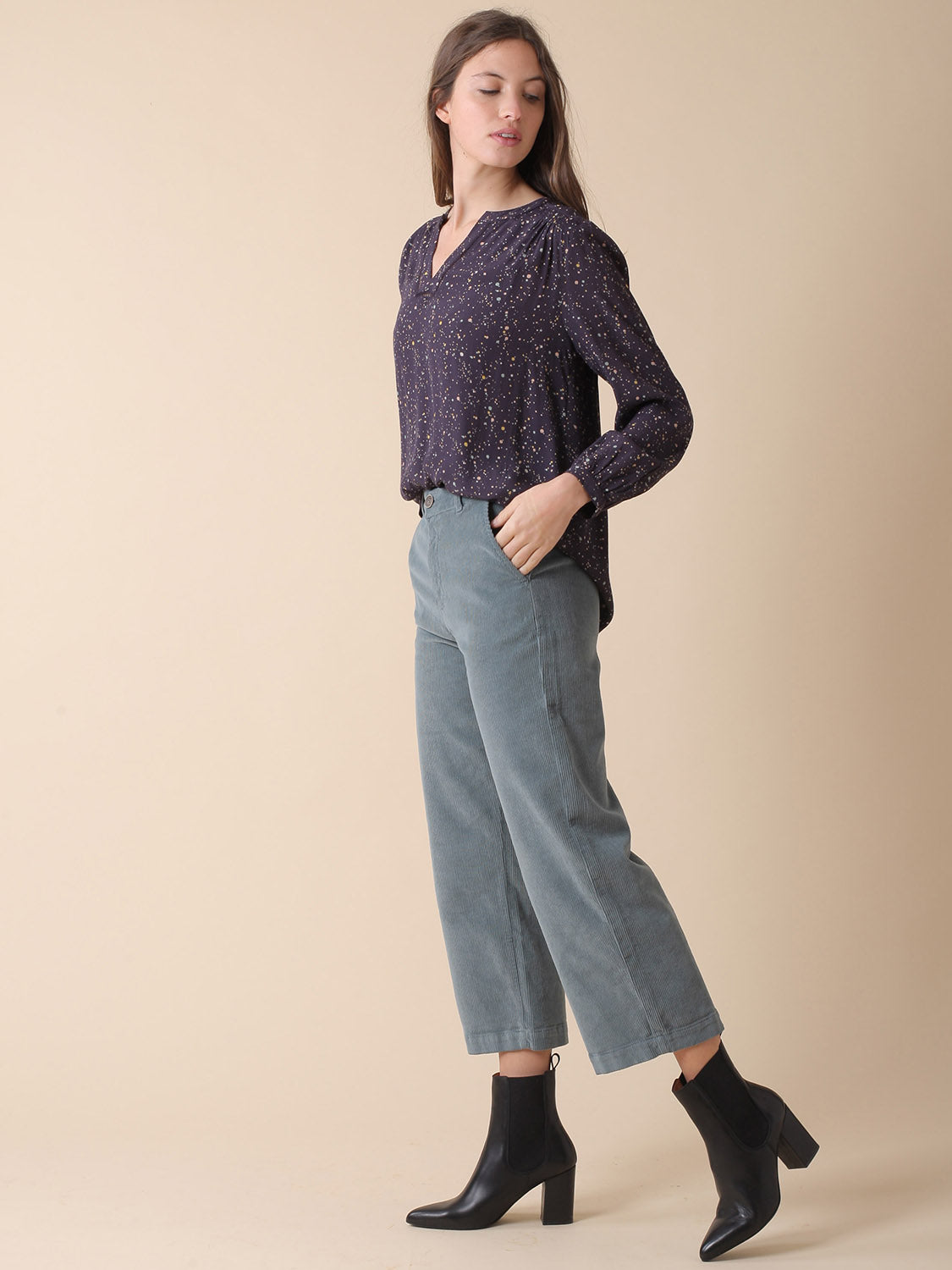 BLUSA KATY EN TOPO MULTICOLOR