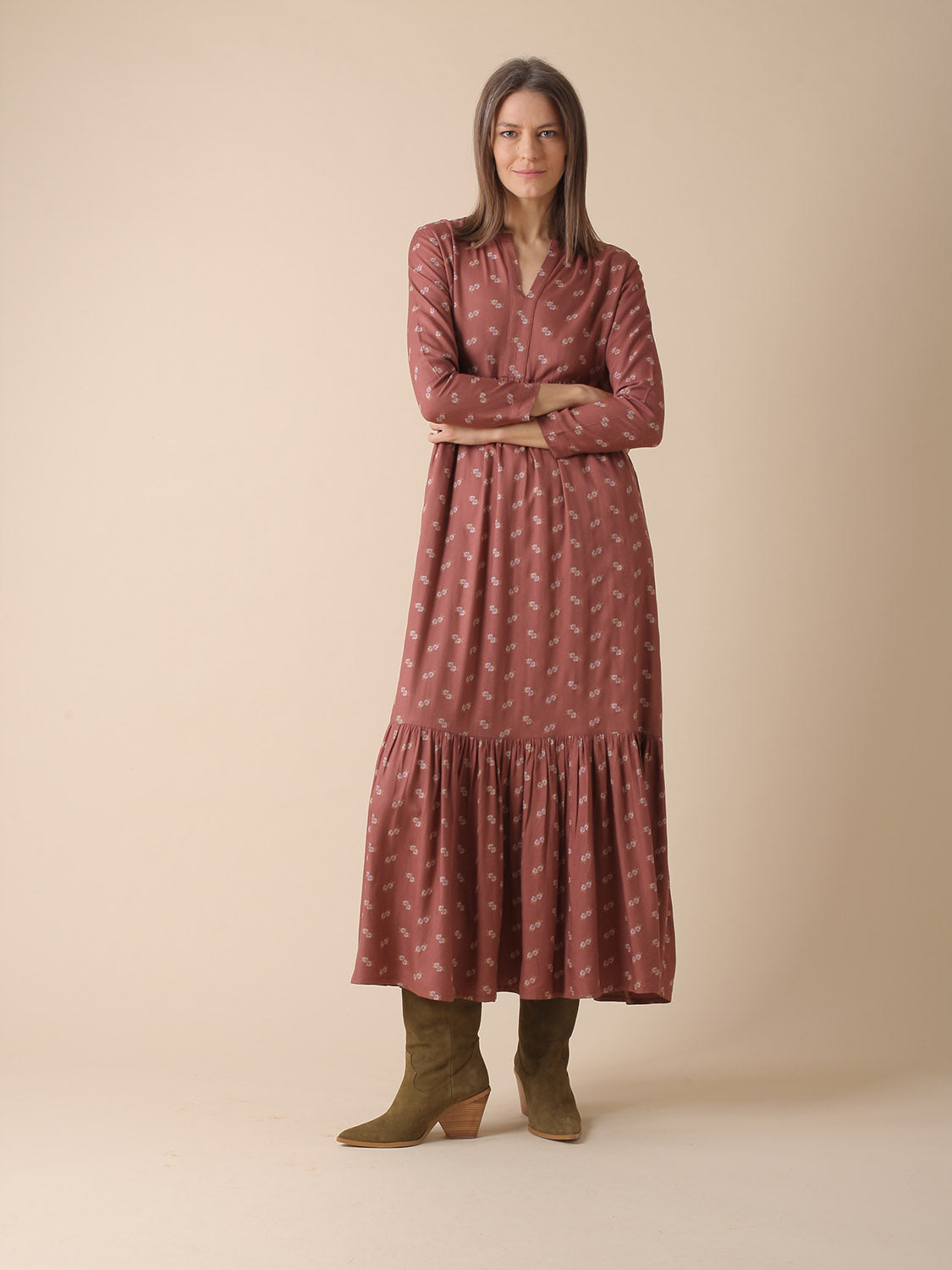VESTIDO JANE EN VISCOSA ESTAMPADA