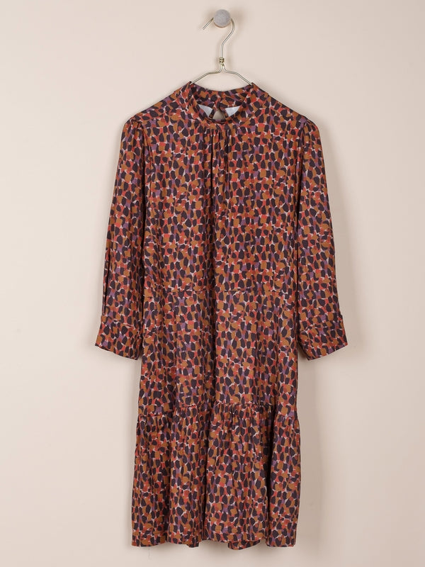 VESTIDO CORTO ESTAMPADO EN VISCOSA STRETCH