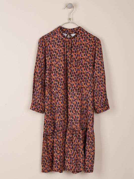 VESTIDO CORTO ESTAMPADO EN VISCOSA STRETCH
