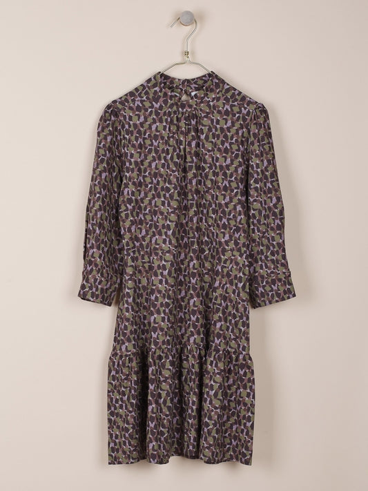 VESTIDO CORTO ESTAMPADO EN VISCOSA STRETCH