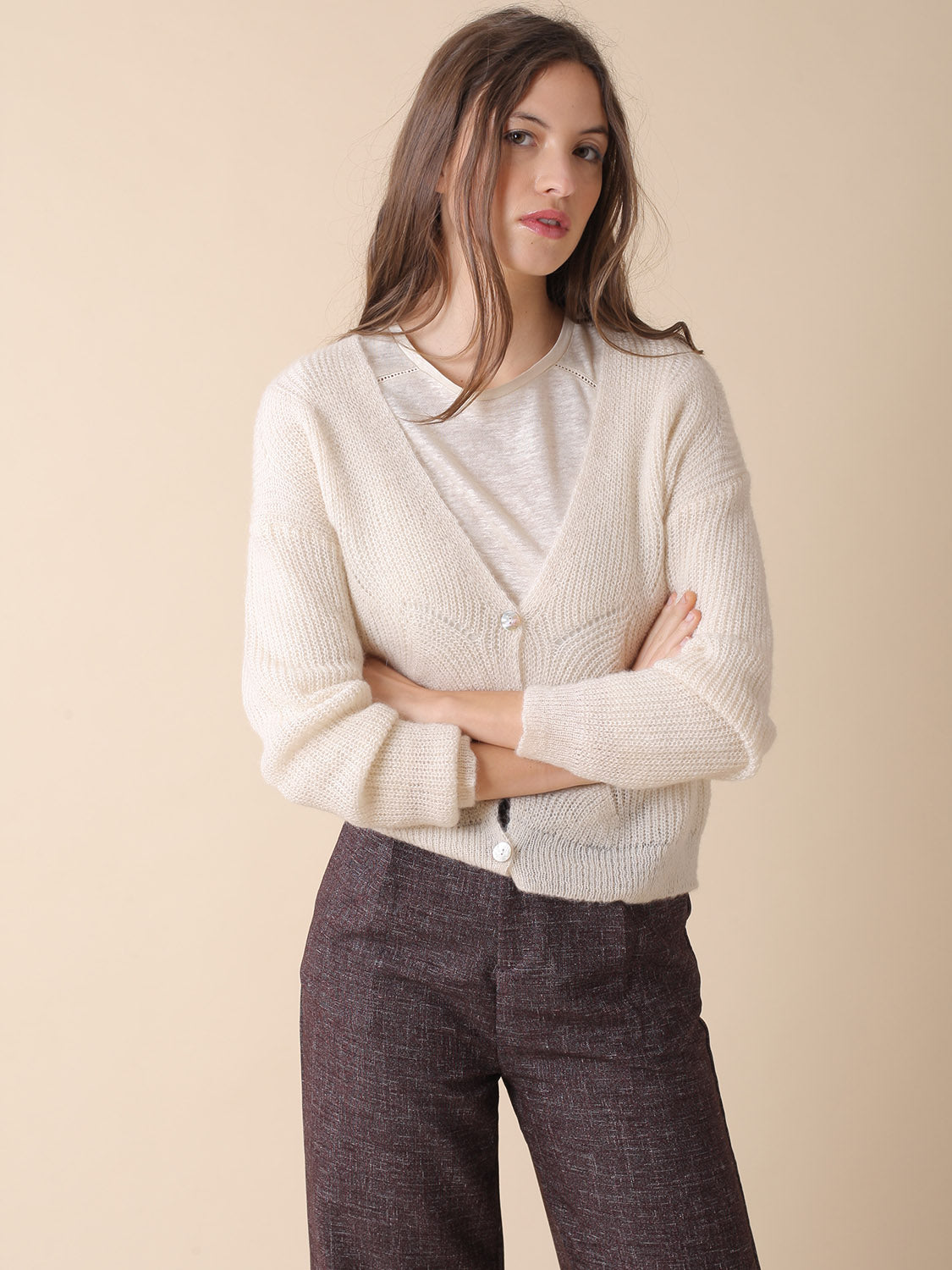 CHAQUETA DE ALPACA CON MENGUADOS