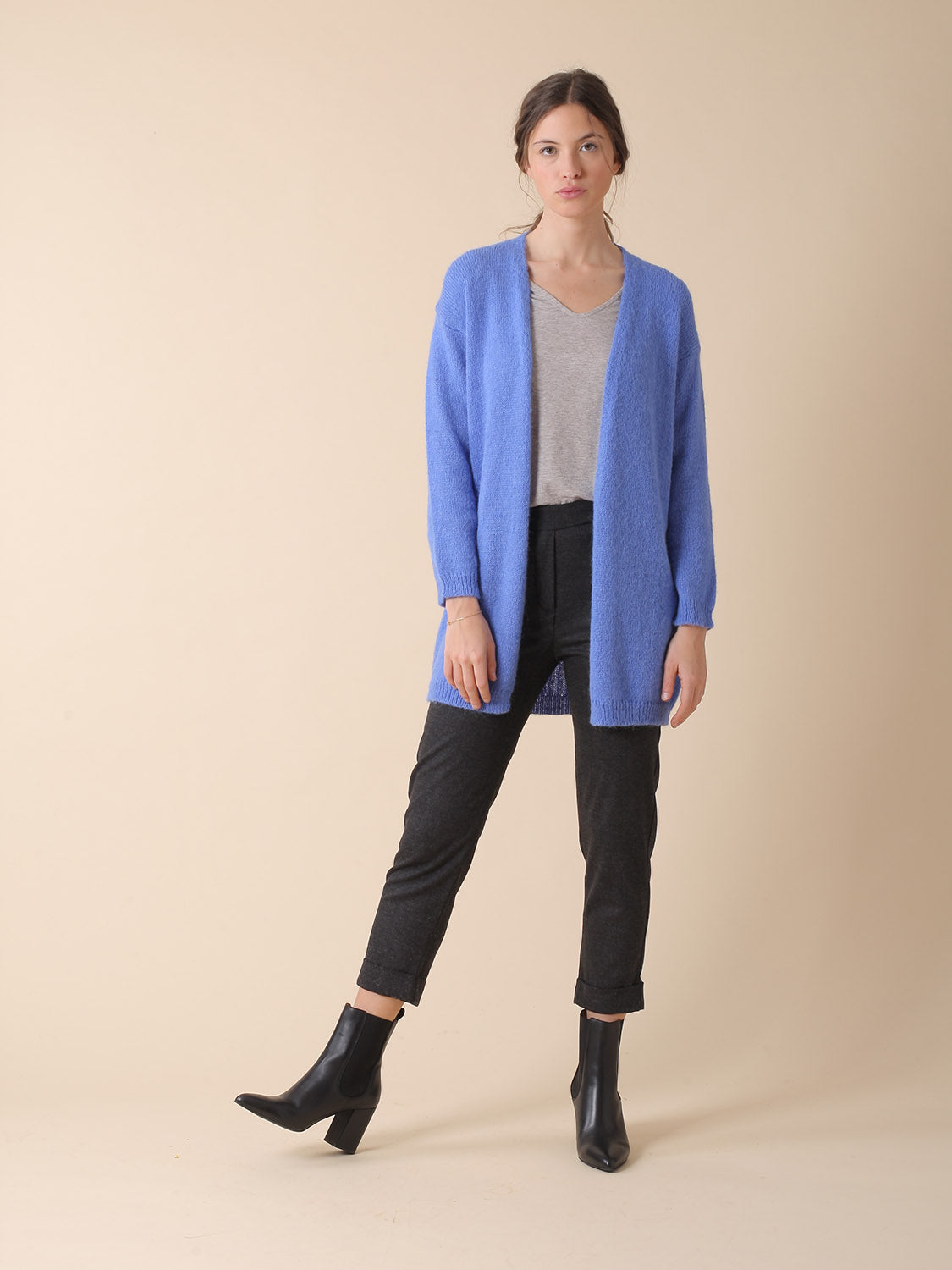 CHAQUETA LARGA CON ALPACA