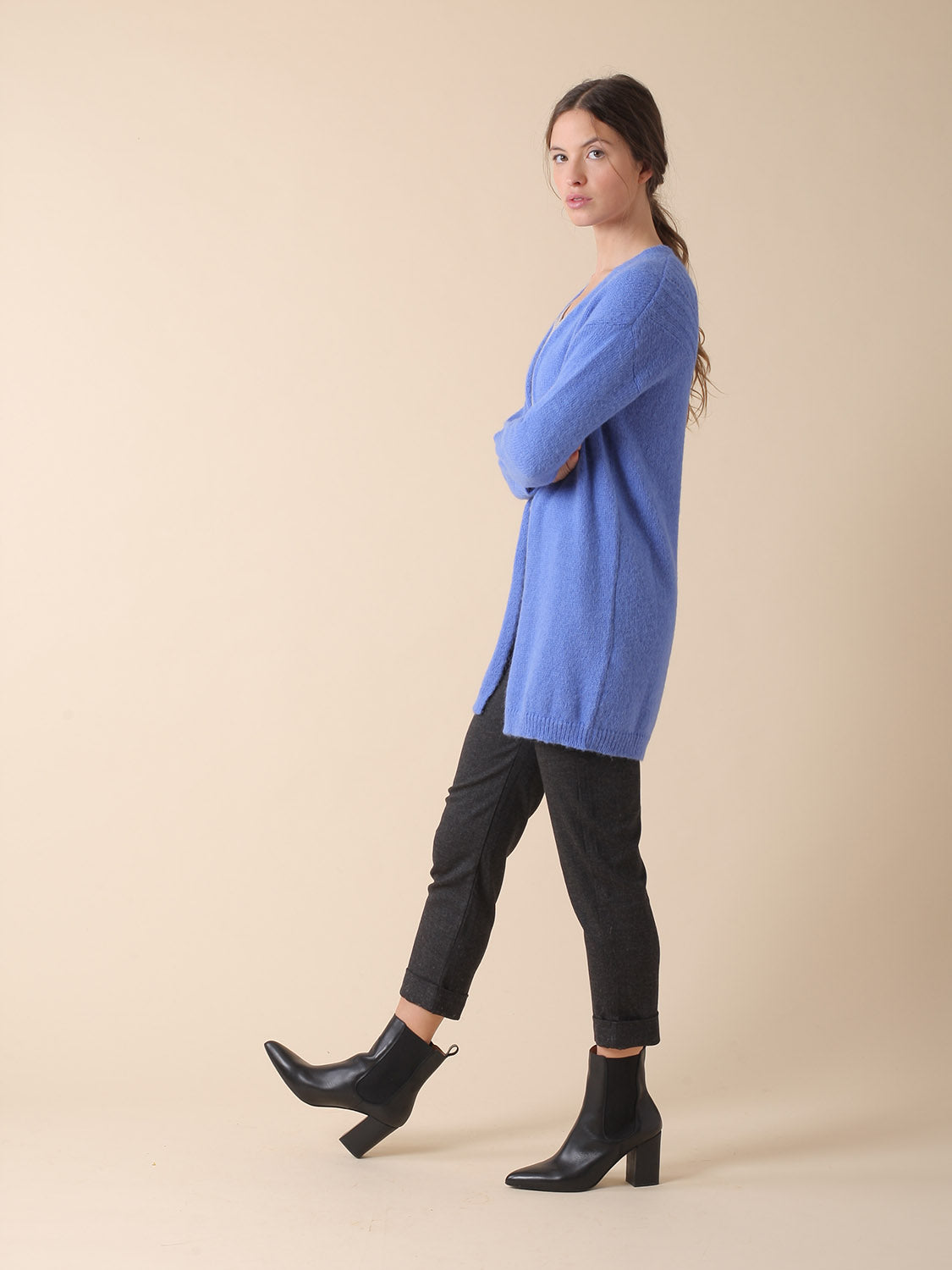 CHAQUETA LARGA CON ALPACA