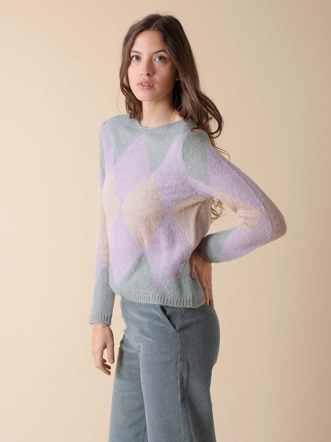 JERSEY ROMBOS MULTICOLOR CON ALPACA
