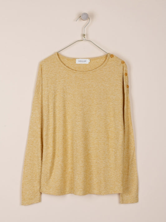CAMISETA CUELLO PICO EN PUNTO MELANGE