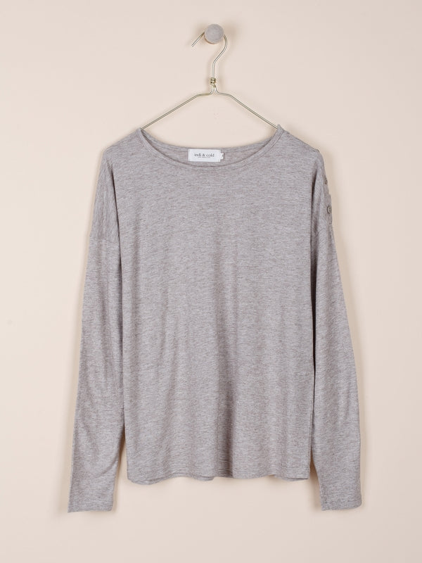 CAMISETA CUELLO PICO EN PUNTO MELANGE