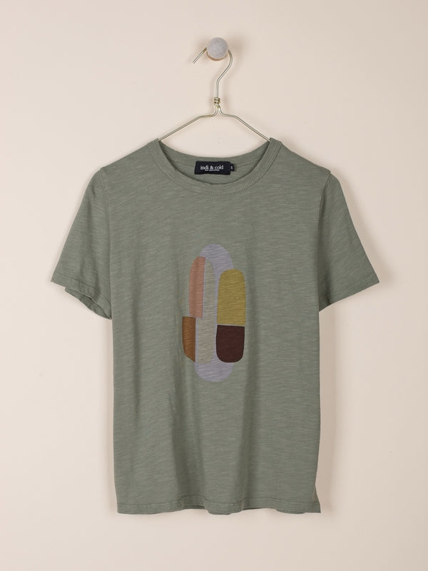 CAMISETA MANGA CORTA CON ESTAMPADO POSICIONAL