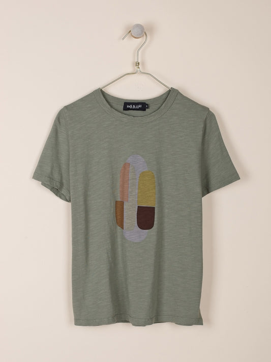T-SHIRT À MANCHES COURTES AVEC IMPRIMÉ POSITIONNEL