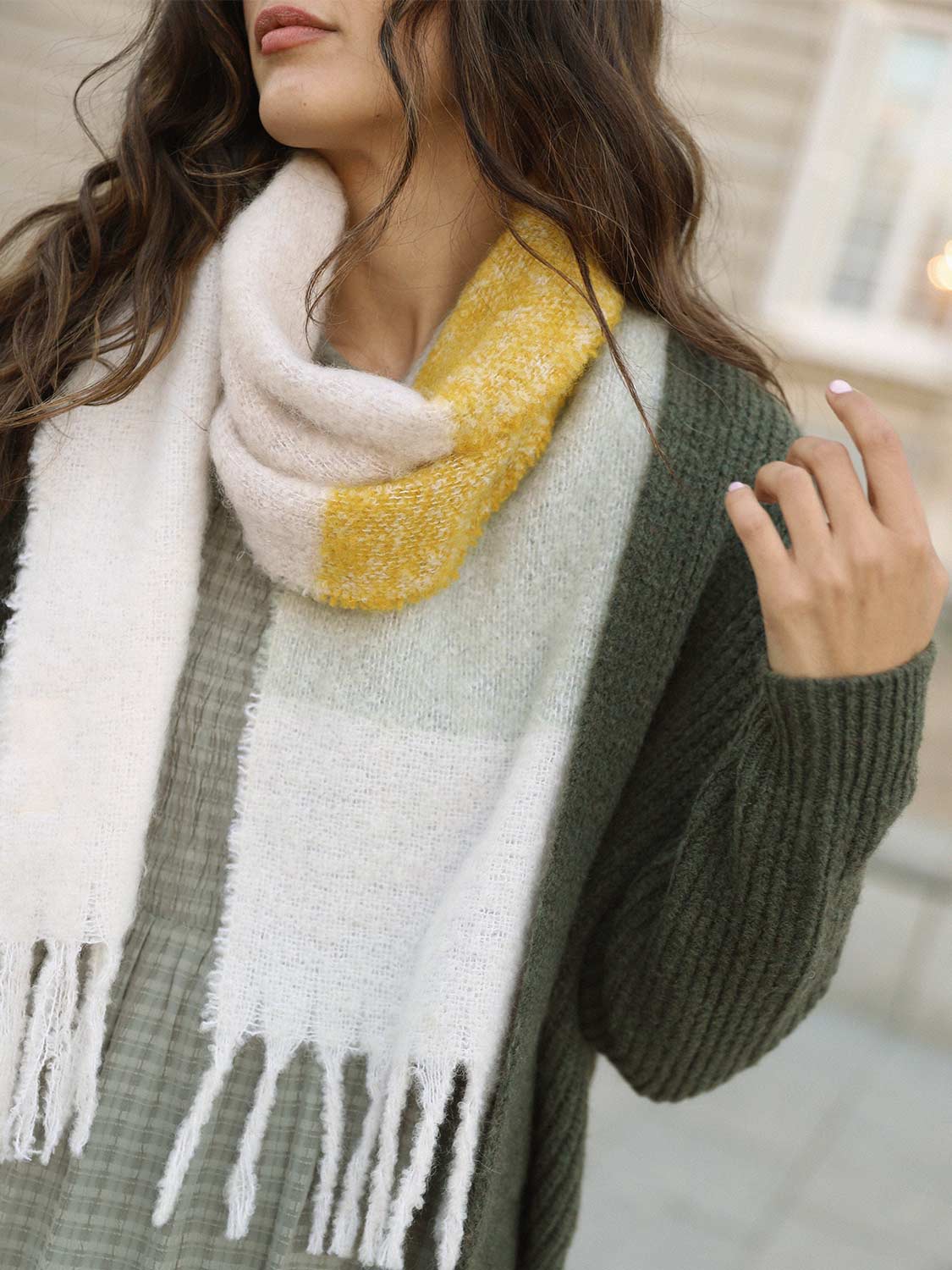 BUFANDA MULTICOLOR CON MOHAIR Y MERINO
