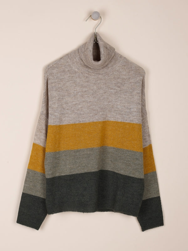 JERSEY DE RAYAS OVERSIZE CON CUELLO ALTO