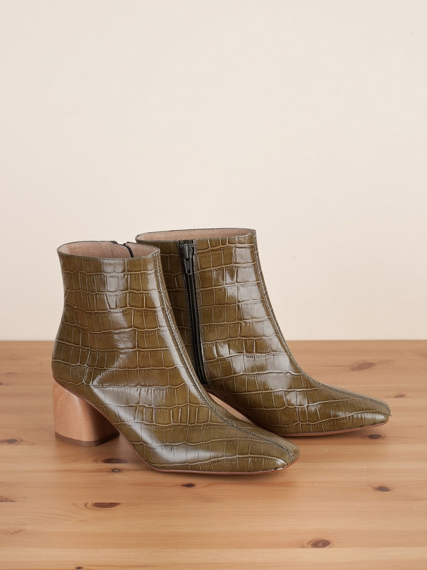 BOTTINE EN CUIR TEXTURE COCO