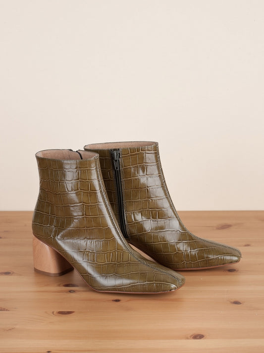 BOTTINE EN CUIR TEXTURE COCO