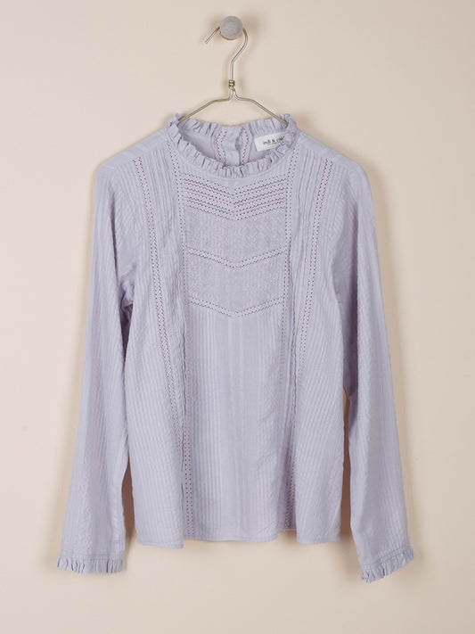 BLUSA ROMÁNTICA EN ALGODÓN CON PUNTILLAS
