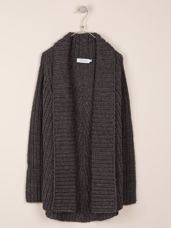 CHAQUETA LARGA GRUESA CON LANA Y ALPACA