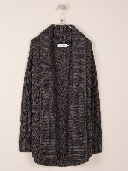 CHAQUETA LARGA GRUESA CON LANA Y ALPACA
