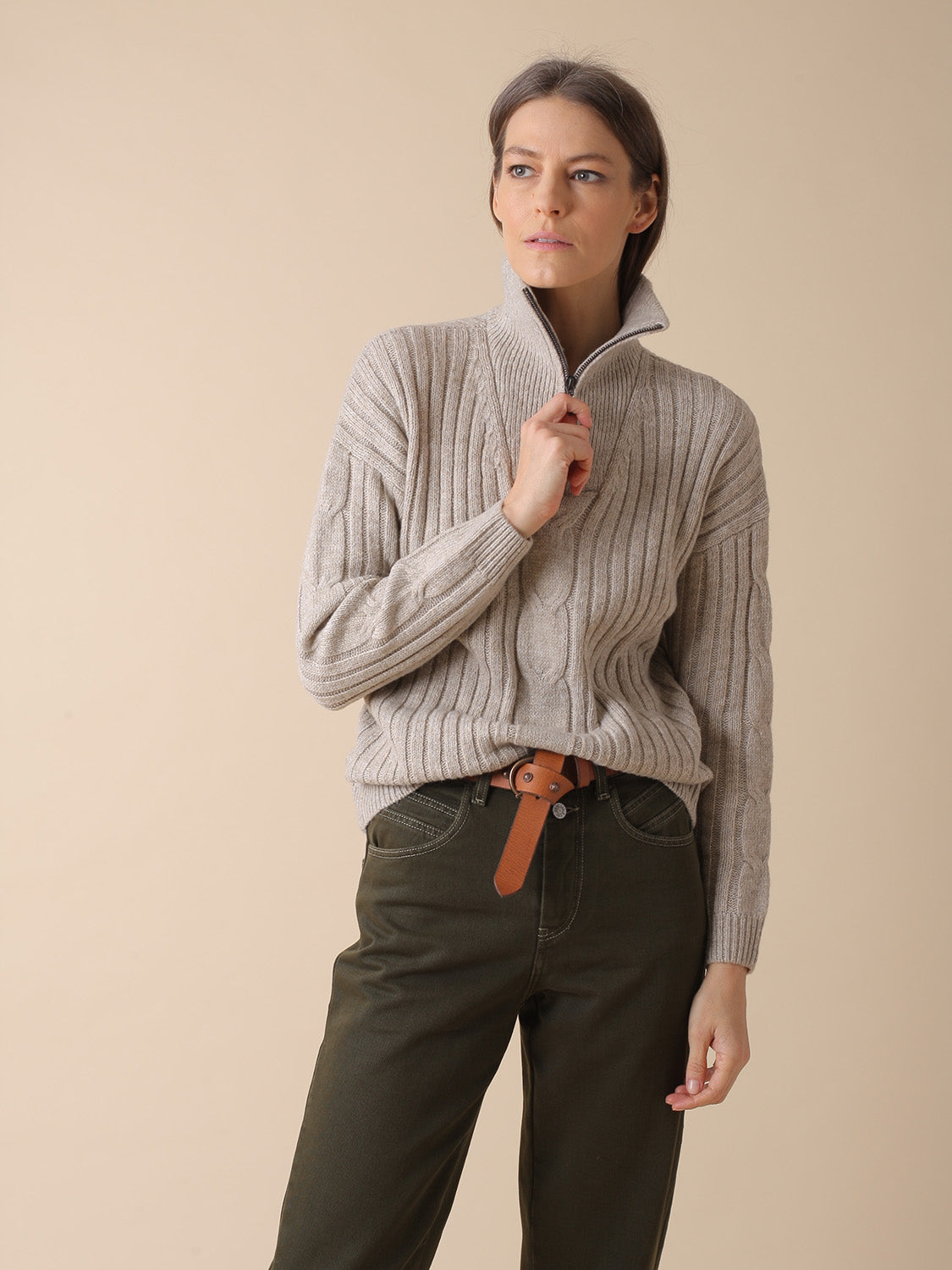 JERSEY CUELLO ALZADO EN POLIÉSTER RECICLADO