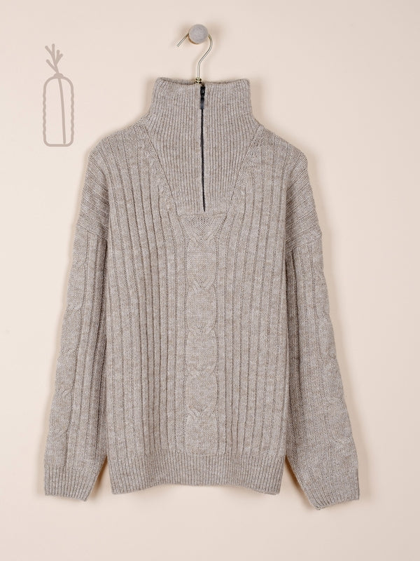 JERSEY CUELLO ALZADO EN POLIÉSTER RECICLADO