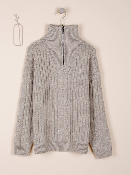 JERSEY CUELLO ALZADO EN POLIÉSTER RECICLADO