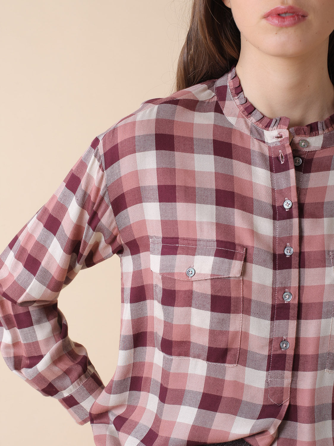 BLUSA CUADROS TINTE EN HILO