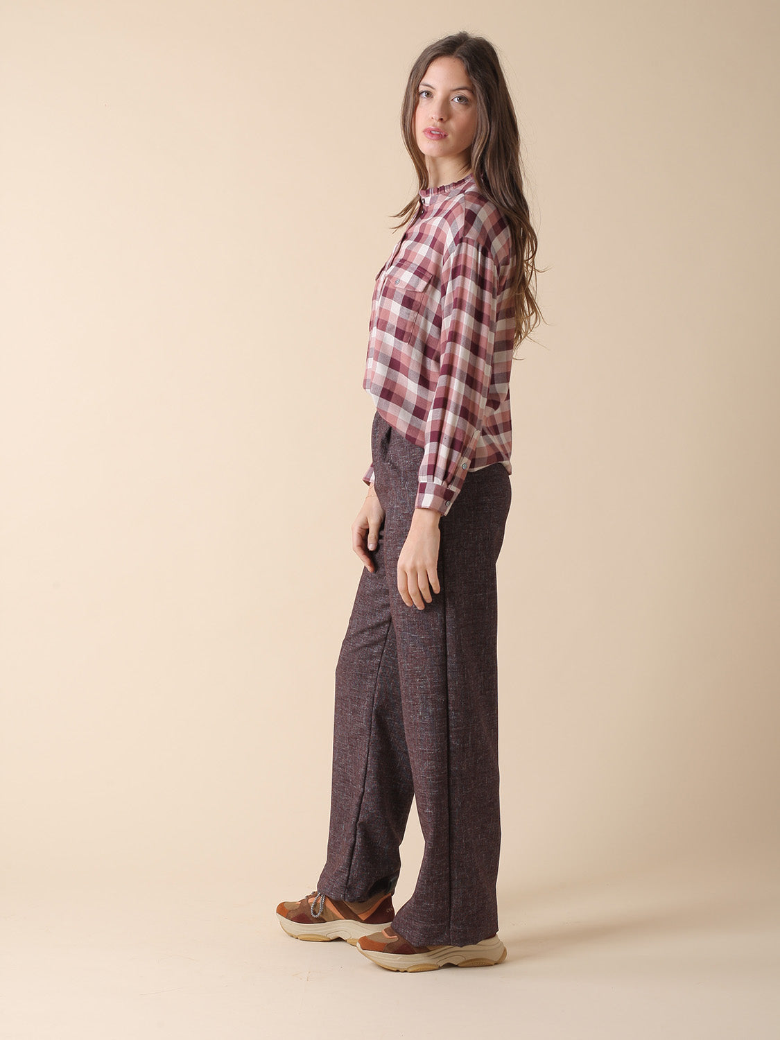 BLUSA CUADROS TINTE EN HILO