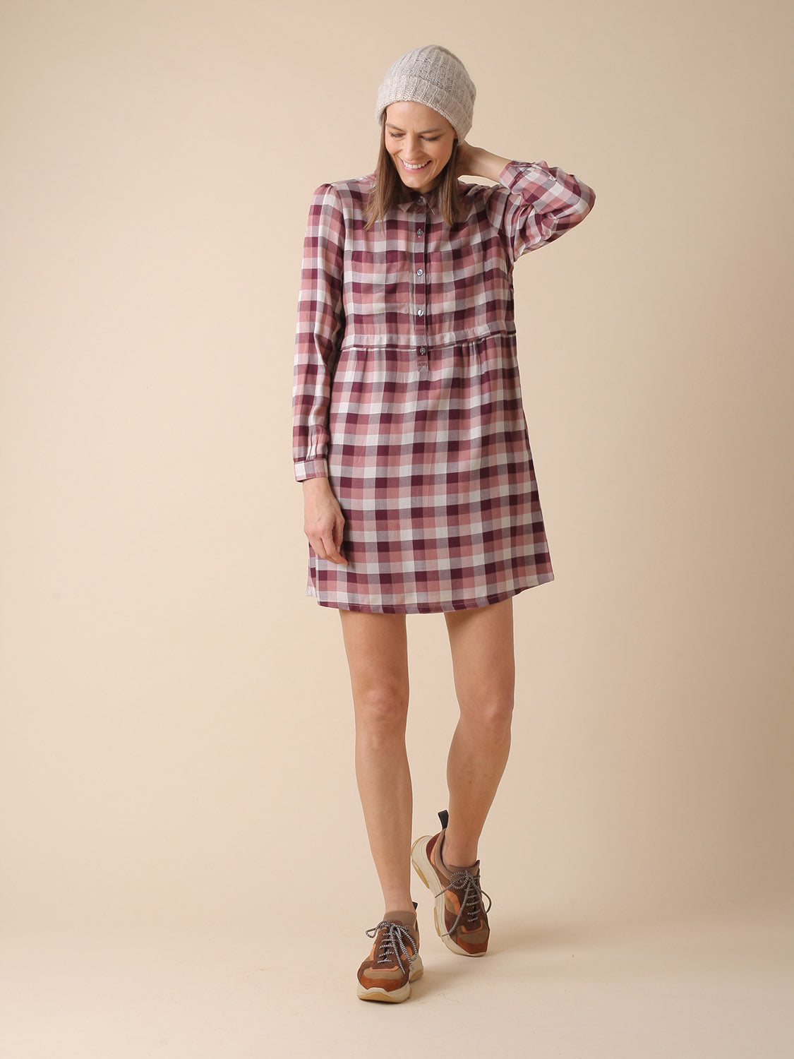 VESTIDO CHLOE CUADROS TINTE EN HILO