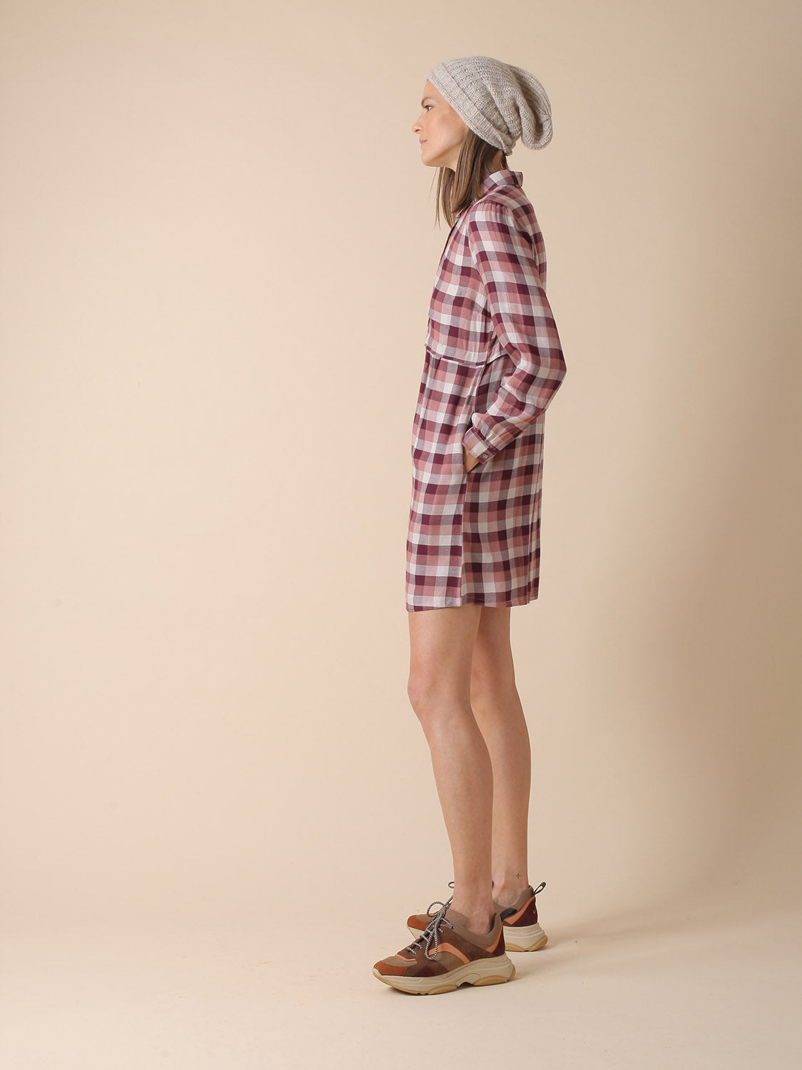 VESTIDO CHLOE CUADROS TINTE EN HILO