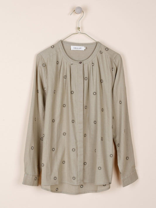CAMISA EN CREPE DE ALGODÓN BORDADO