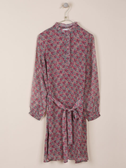 VESTIDO CORTO ESTAMPADO EN GEORGETTE