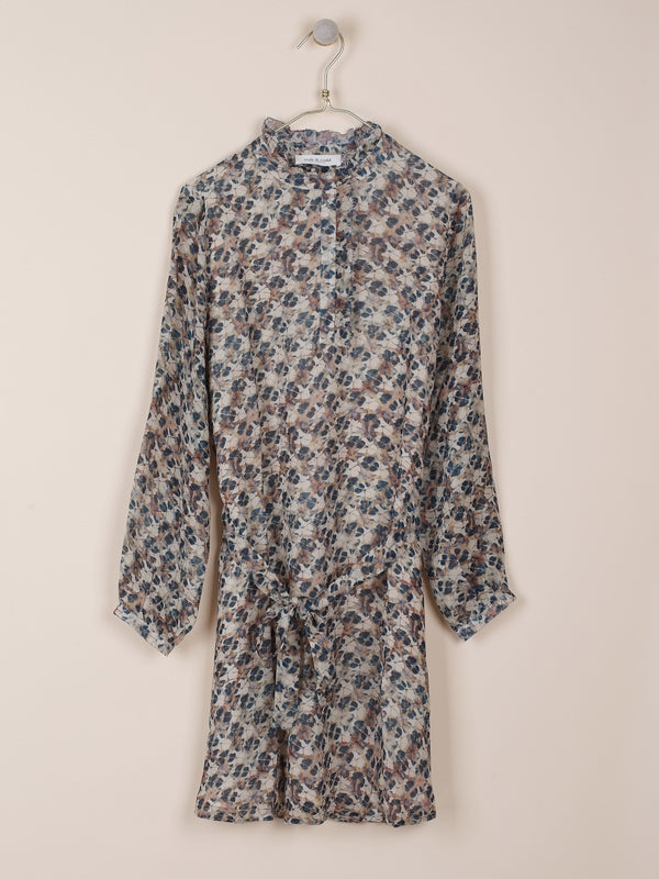 VESTIDO CORTO ESTAMPADO EN GEORGETTE