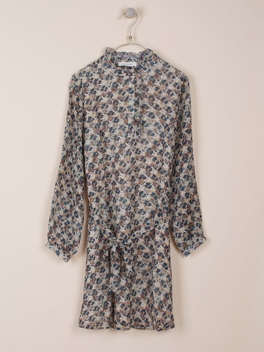 VESTIDO CORTO ESTAMPADO EN GEORGETTE