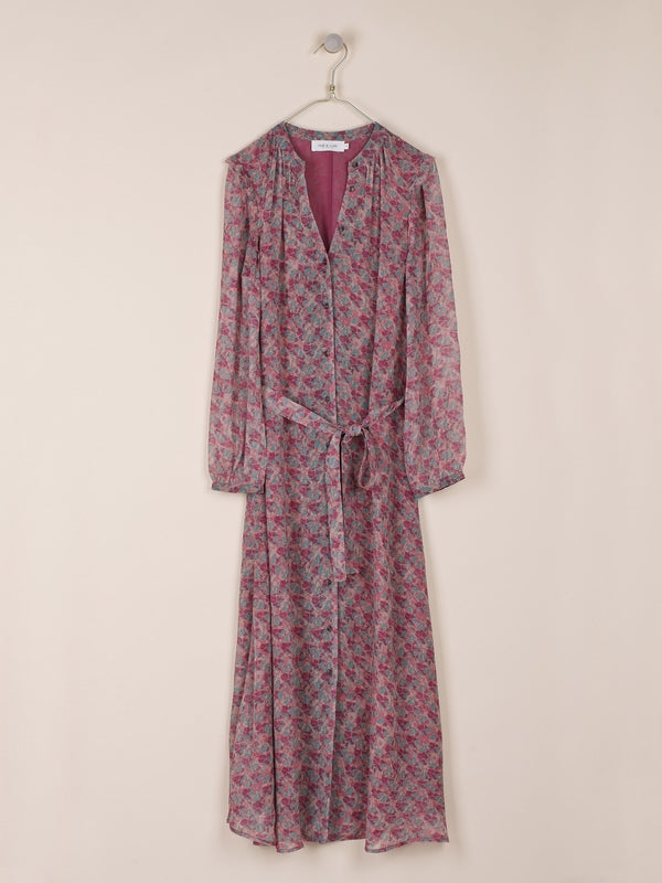 VESTIDO LARGO ESTAMPADO EN GEORGETTE