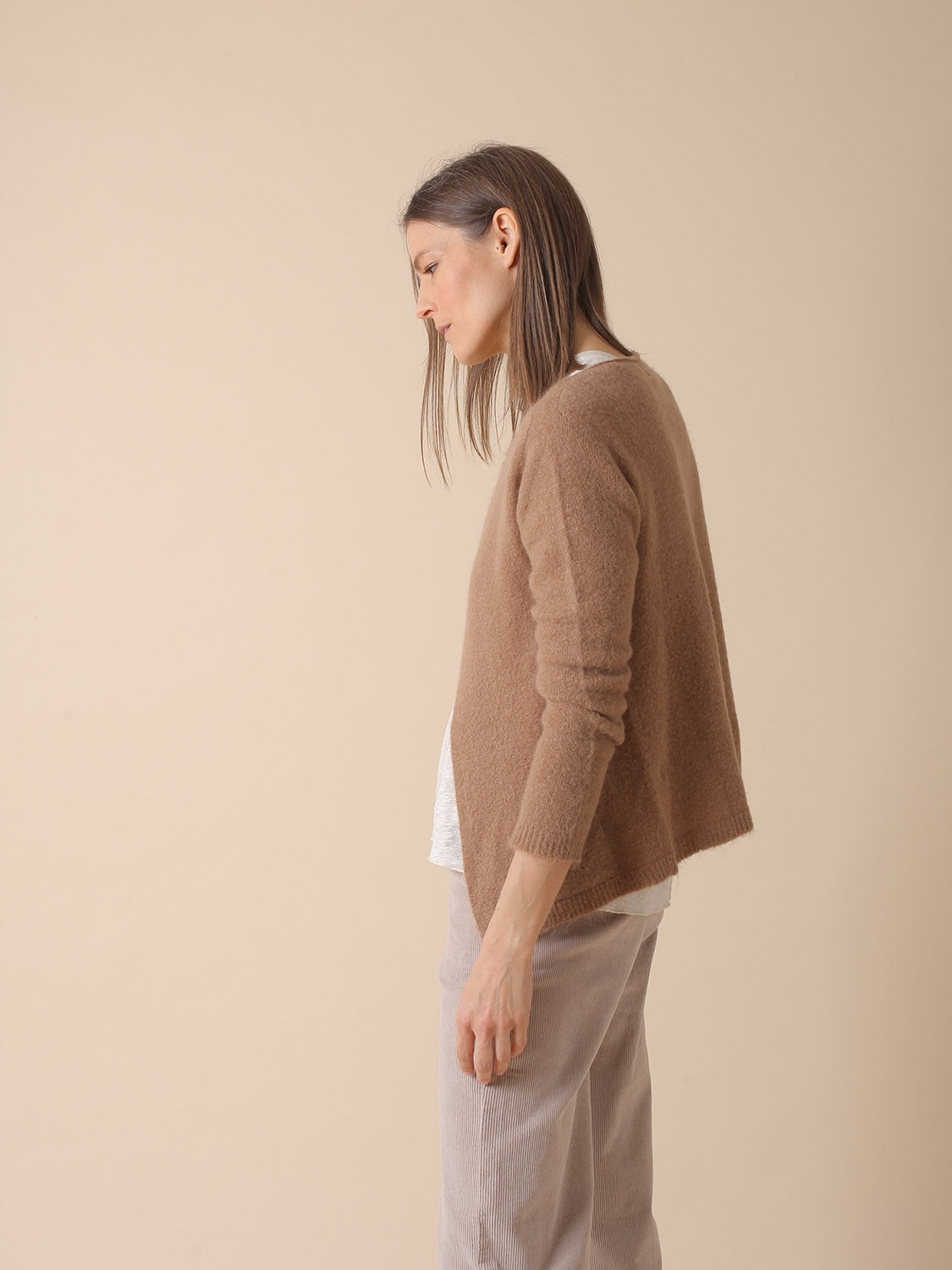 CHAQUETA EN PUNTO ESPONJOSO CON MOHAIR