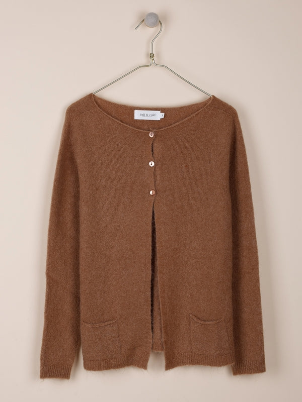 CHAQUETA EN PUNTO ESPONJOSO CON MOHAIR
