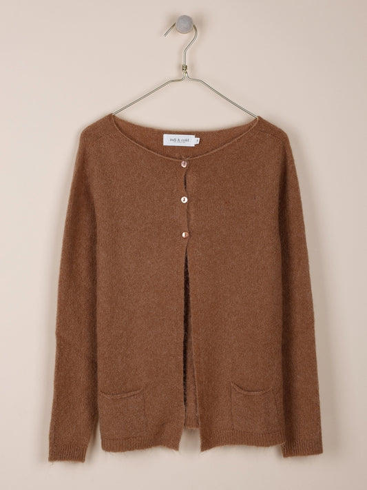 CHAQUETA EN PUNTO ESPONJOSO CON MOHAIR