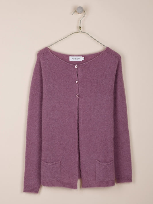 CHAQUETA EN PUNTO ESPONJOSO CON MOHAIR