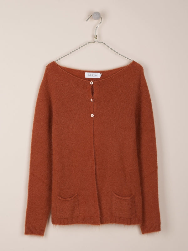 CHAQUETA EN PUNTO ESPONJOSO CON MOHAIR
