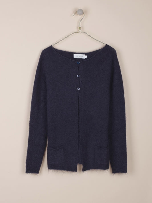 CHAQUETA EN PUNTO ESPONJOSO CON MOHAIR