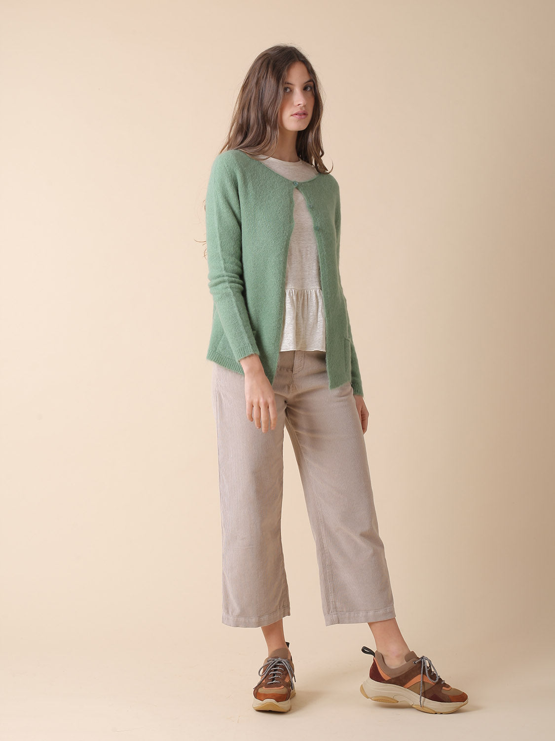 CHAQUETA EN PUNTO ESPONJOSO CON MOHAIR