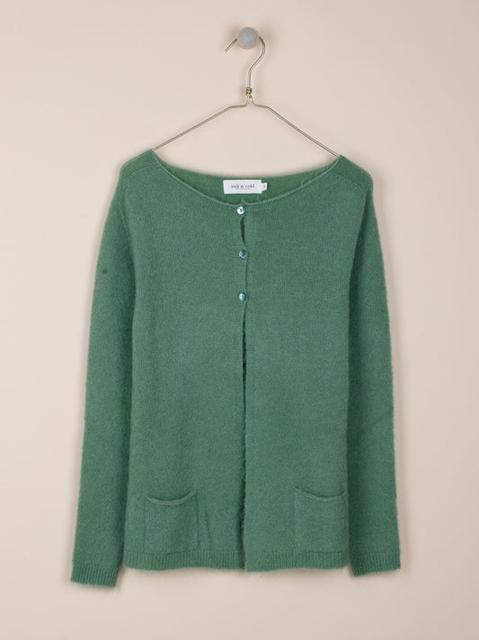 CHAQUETA EN PUNTO ESPONJOSO CON MOHAIR