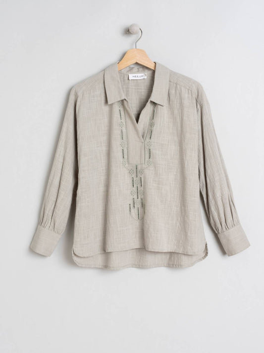 BLUSA ALGODÓN BORDADOS