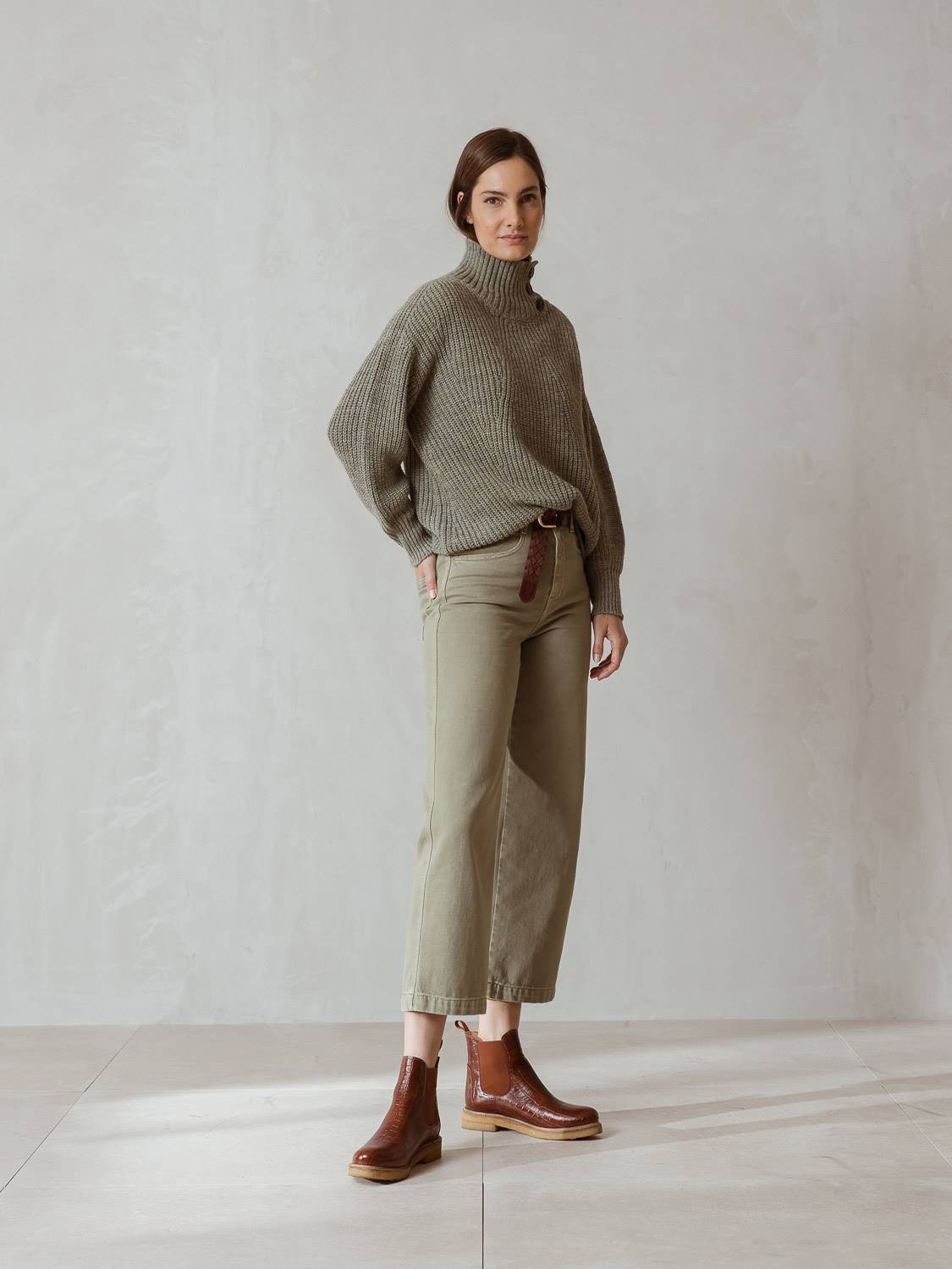 PULL COL PERKINS À BOUTONS