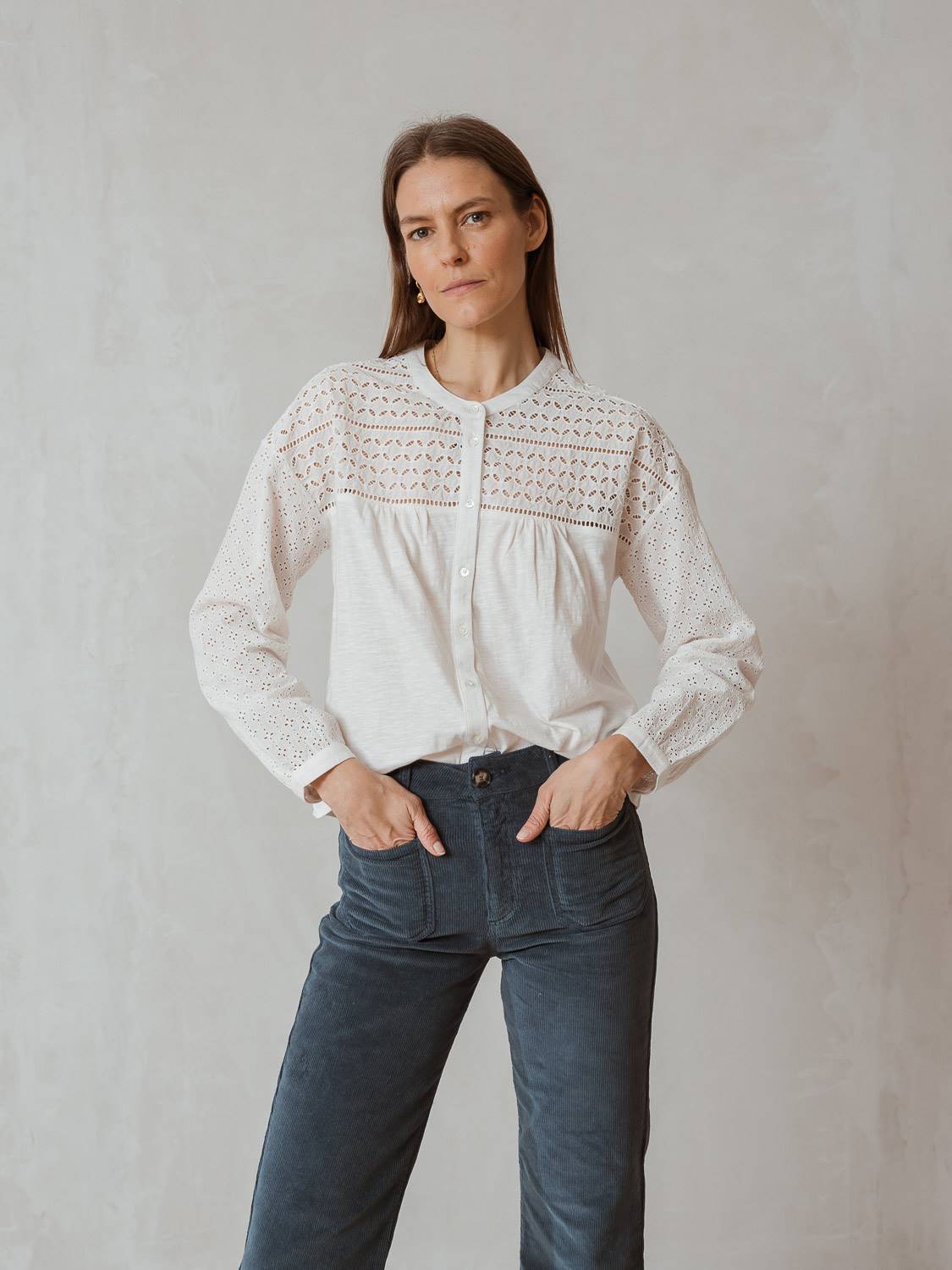 COTTON OPENWORK SHIRT